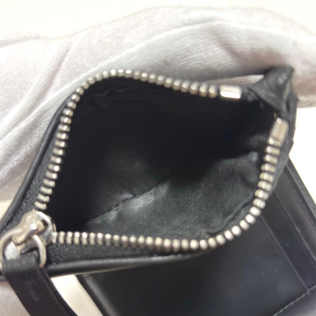 541✨美品✨メゾンマルジェラ 三つ折り財布 4ステッチ レザー ブラック 黒