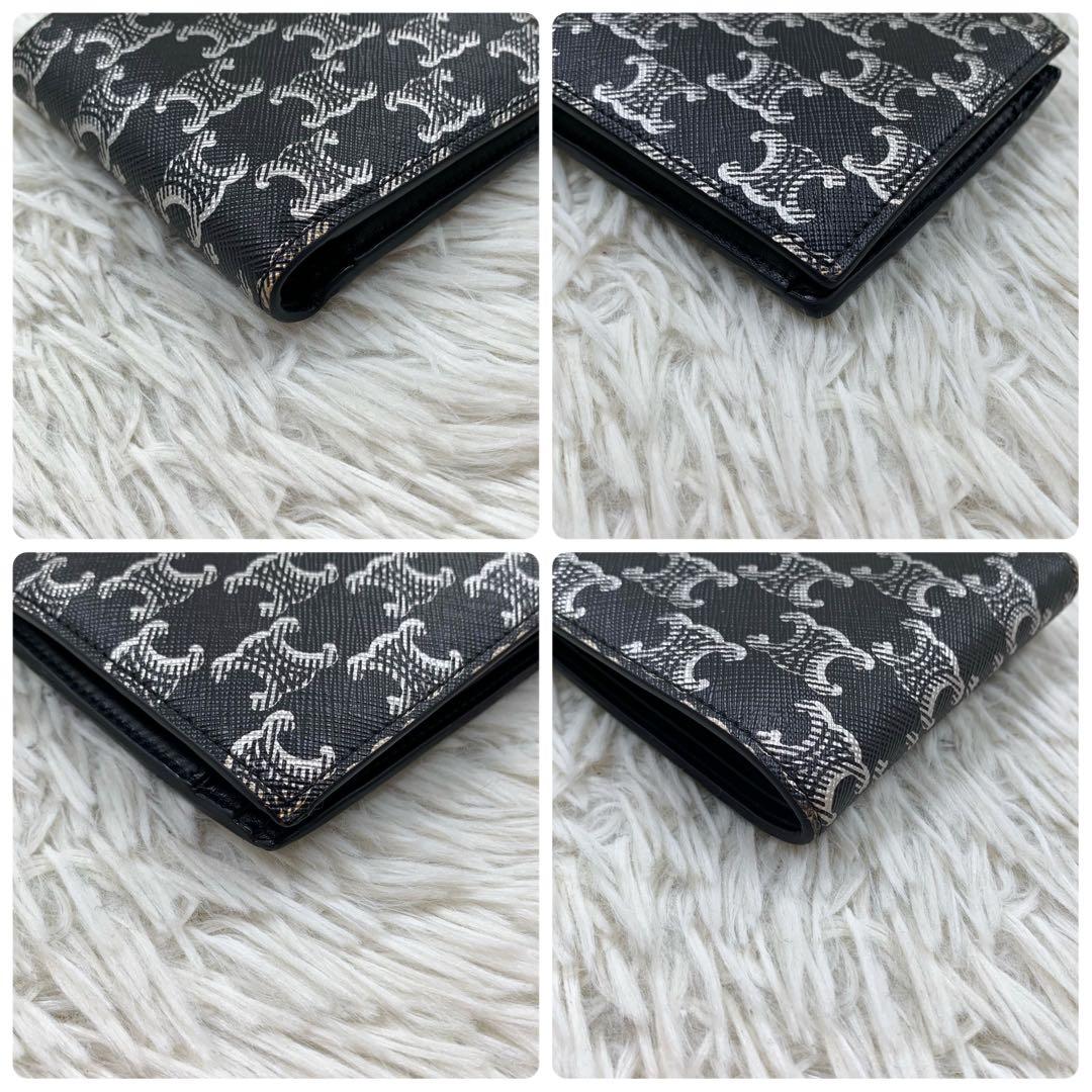 【✨極美品✨】 セリーヌ トリオンフ モノグラム 二つ折り財布 ブラック