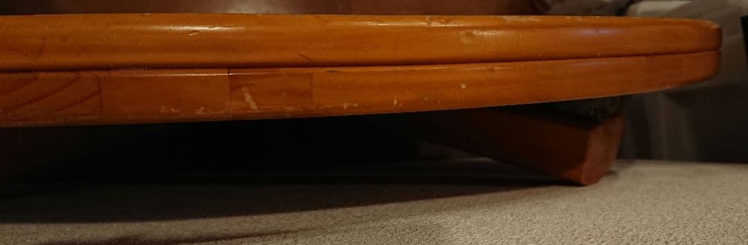 八幡産業 丸テーブル 木製 900mm × 900mm × 320mm レトロ