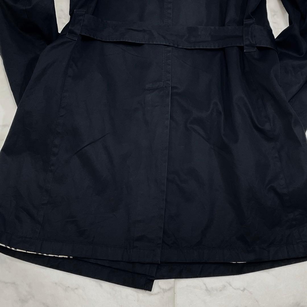 バーバリーブラックレーベル トレンチコート ノバチェック ベルト 黒 Lサイズ