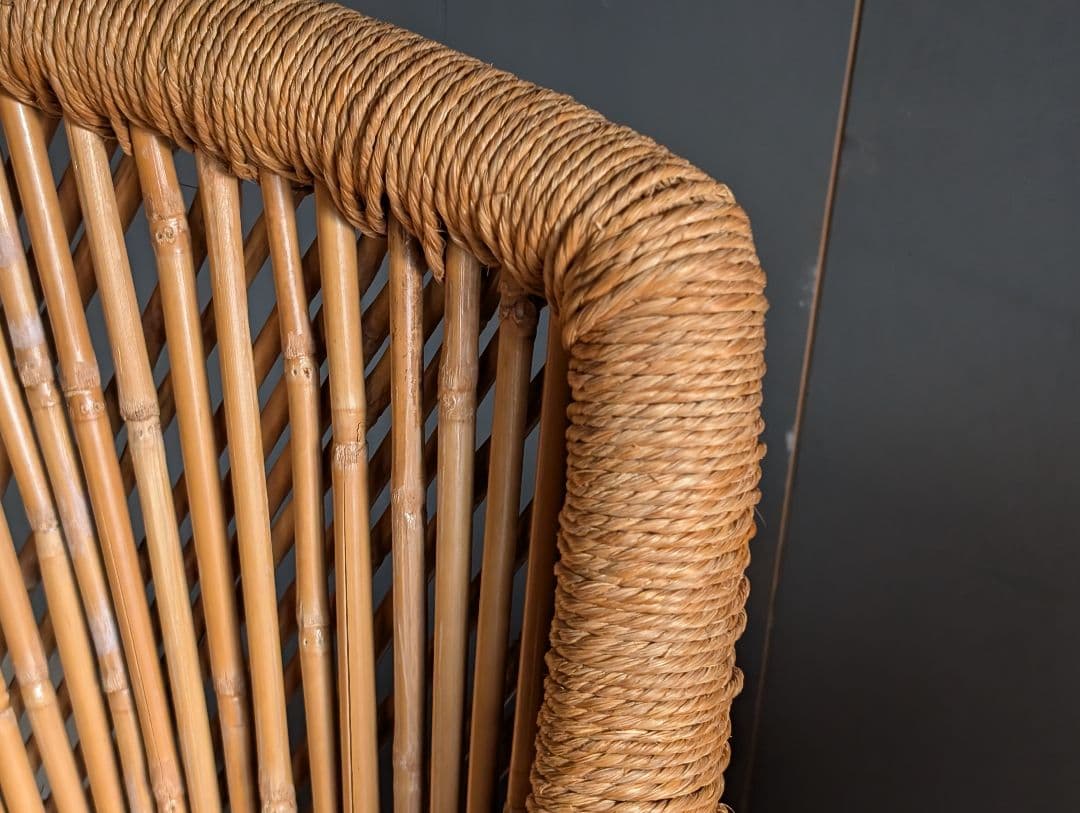 ラタン　籐　アームチェア　スツール　リゾート　バリ島　アジアン　YZ