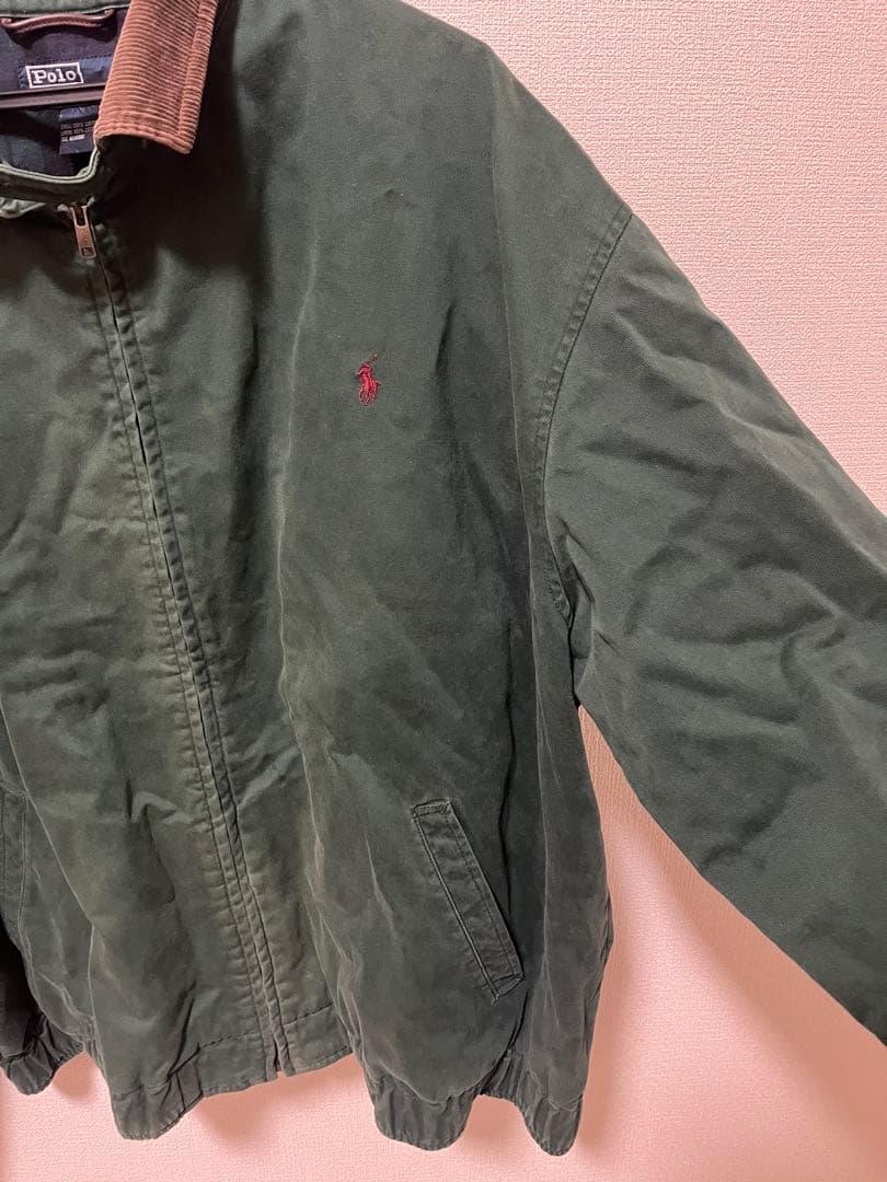【ポロバイラルフローレン】スウィングトップ　ブルゾン　襟コーデュロイ　刺繍ロゴ