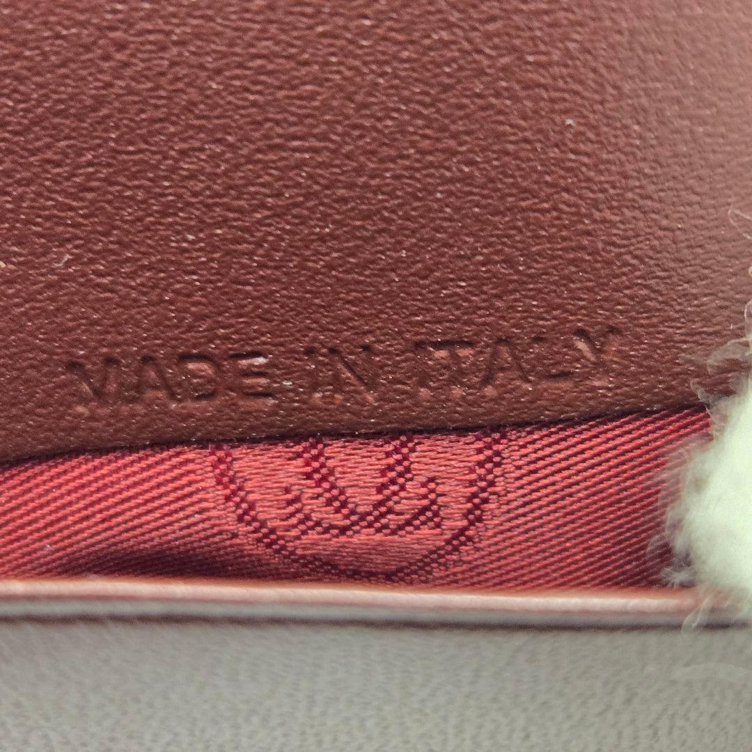 未使用　カルティエ マストライン 二つ折り 財布 レザー ボルドー