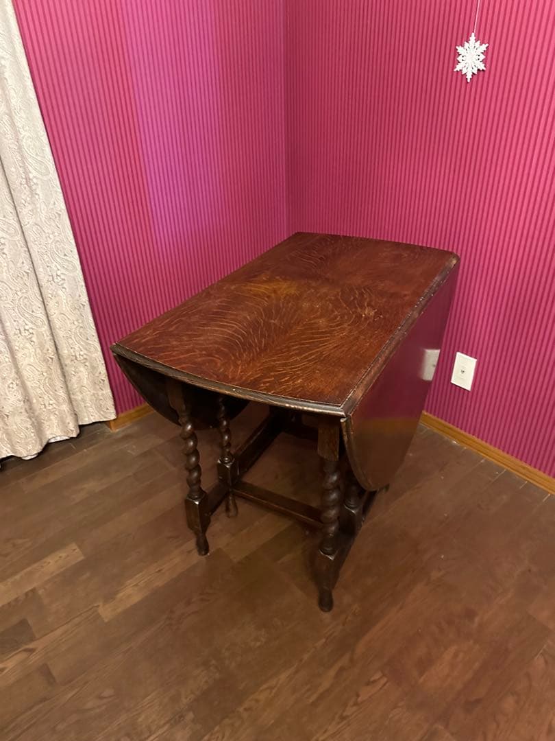 ぽこ　英国アンティークゲートレッグテーブル　バタフライテーブル　オーバル