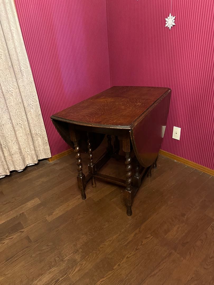 ぽこ　英国アンティークゲートレッグテーブル　バタフライテーブル　オーバル