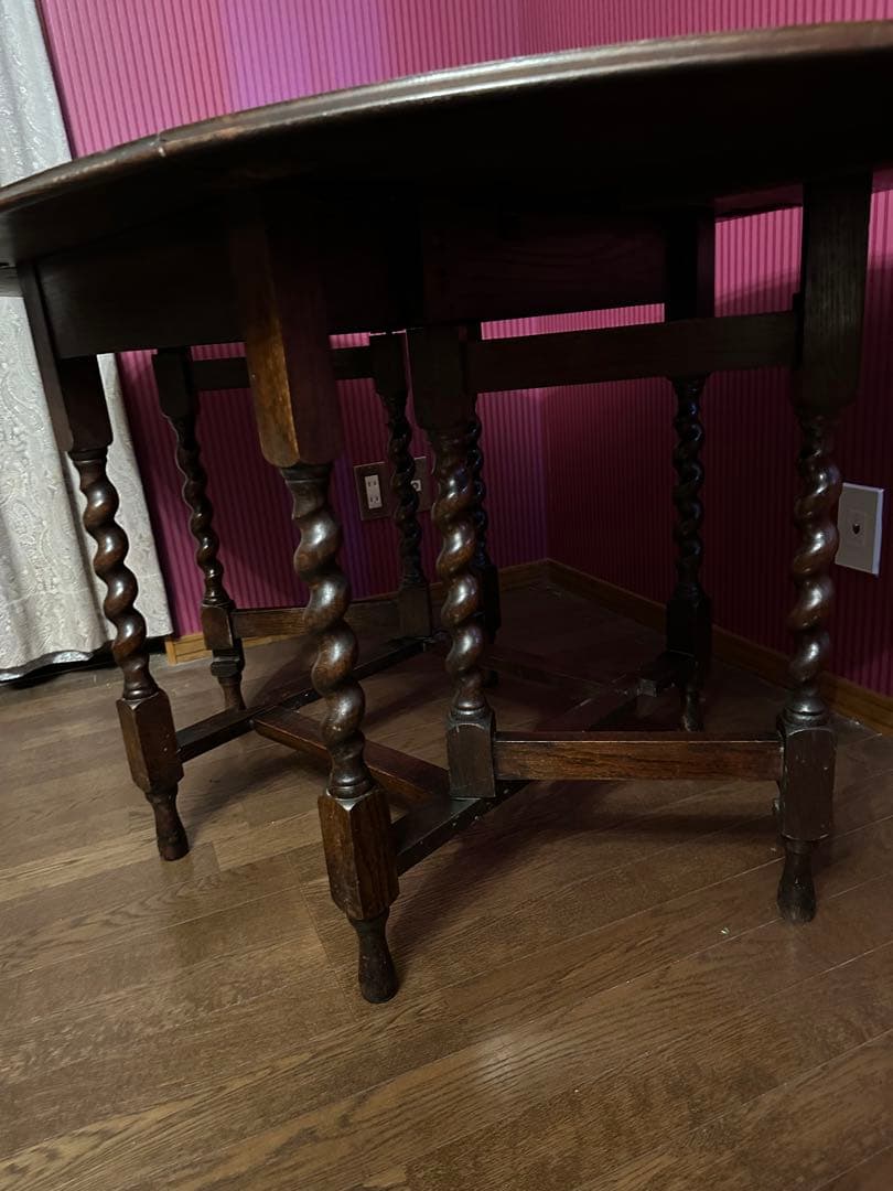 ぽこ　英国アンティークゲートレッグテーブル　バタフライテーブル　オーバル