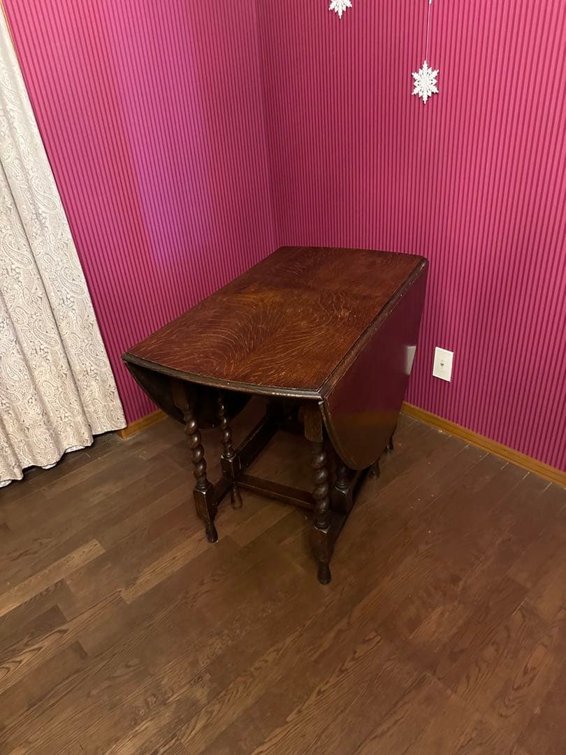 ぽこ　英国アンティークゲートレッグテーブル　バタフライテーブル　オーバル