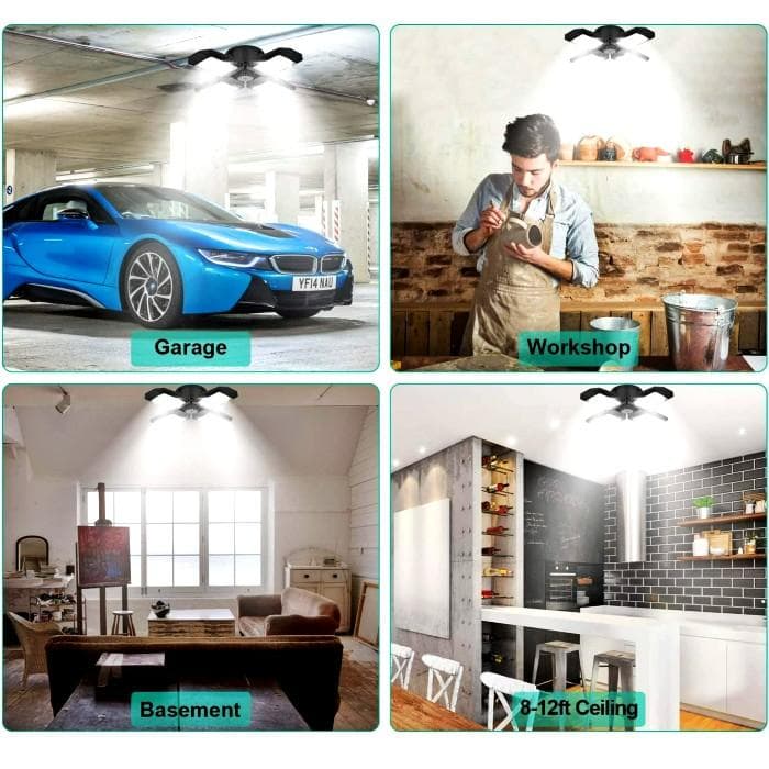 4セット 4羽 LED ガレージライト 80W E26 照明 倉庫ライト