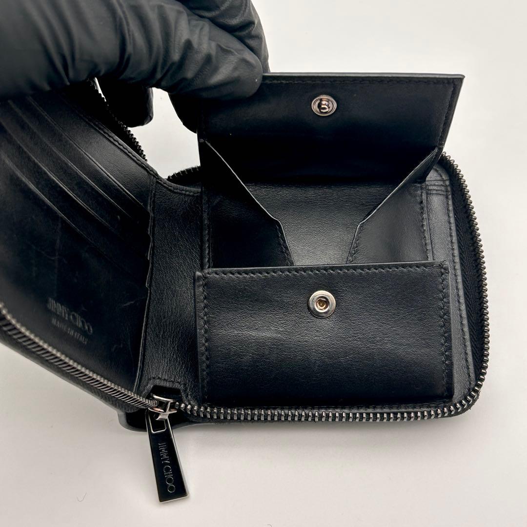 ✨極美品✨ JIMMY CHOO ジミーチュウ 二つ折り財布 ブラック 希少性大