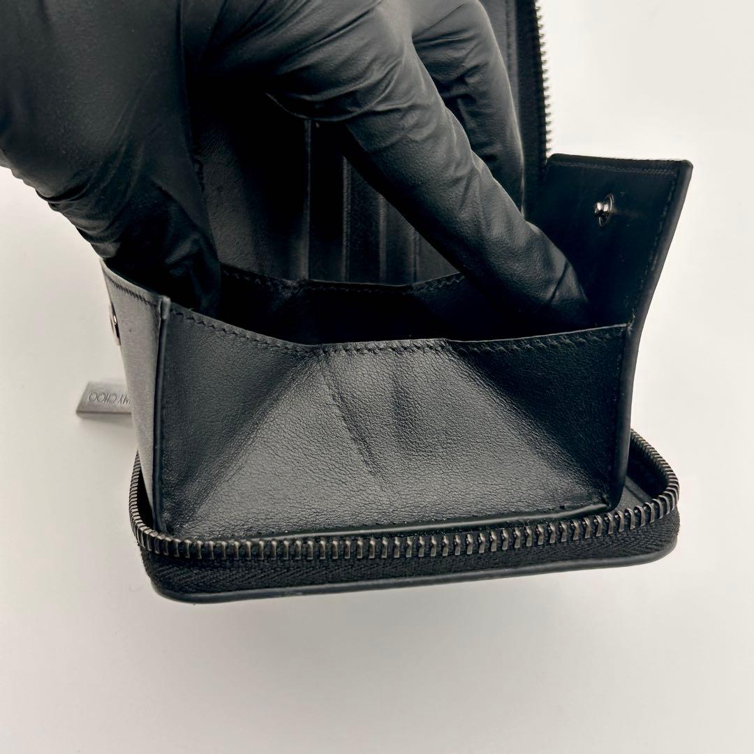 ✨極美品✨ JIMMY CHOO ジミーチュウ 二つ折り財布 ブラック 希少性大