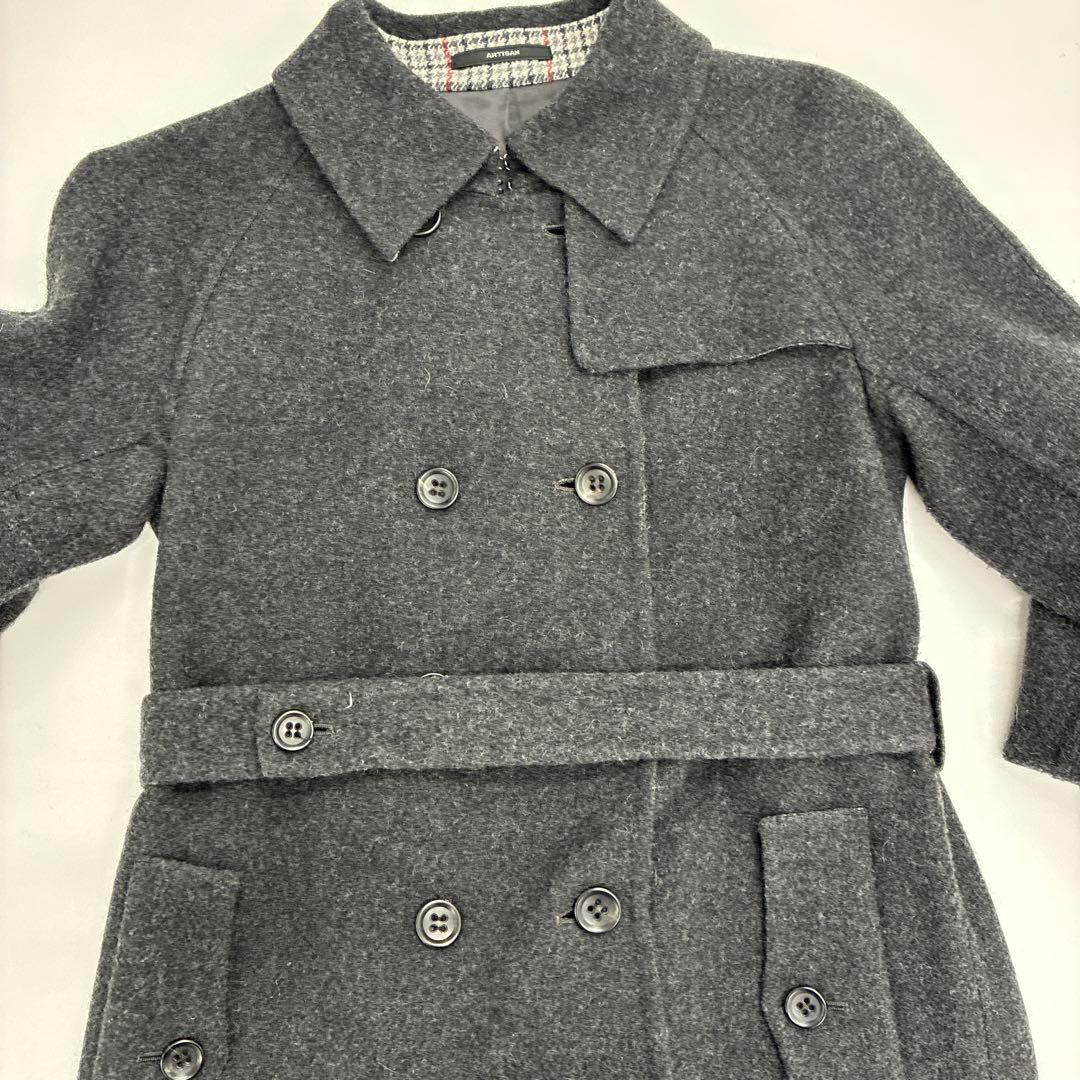 ARTISAN ダークグレー ダブルブレスト ロングコート