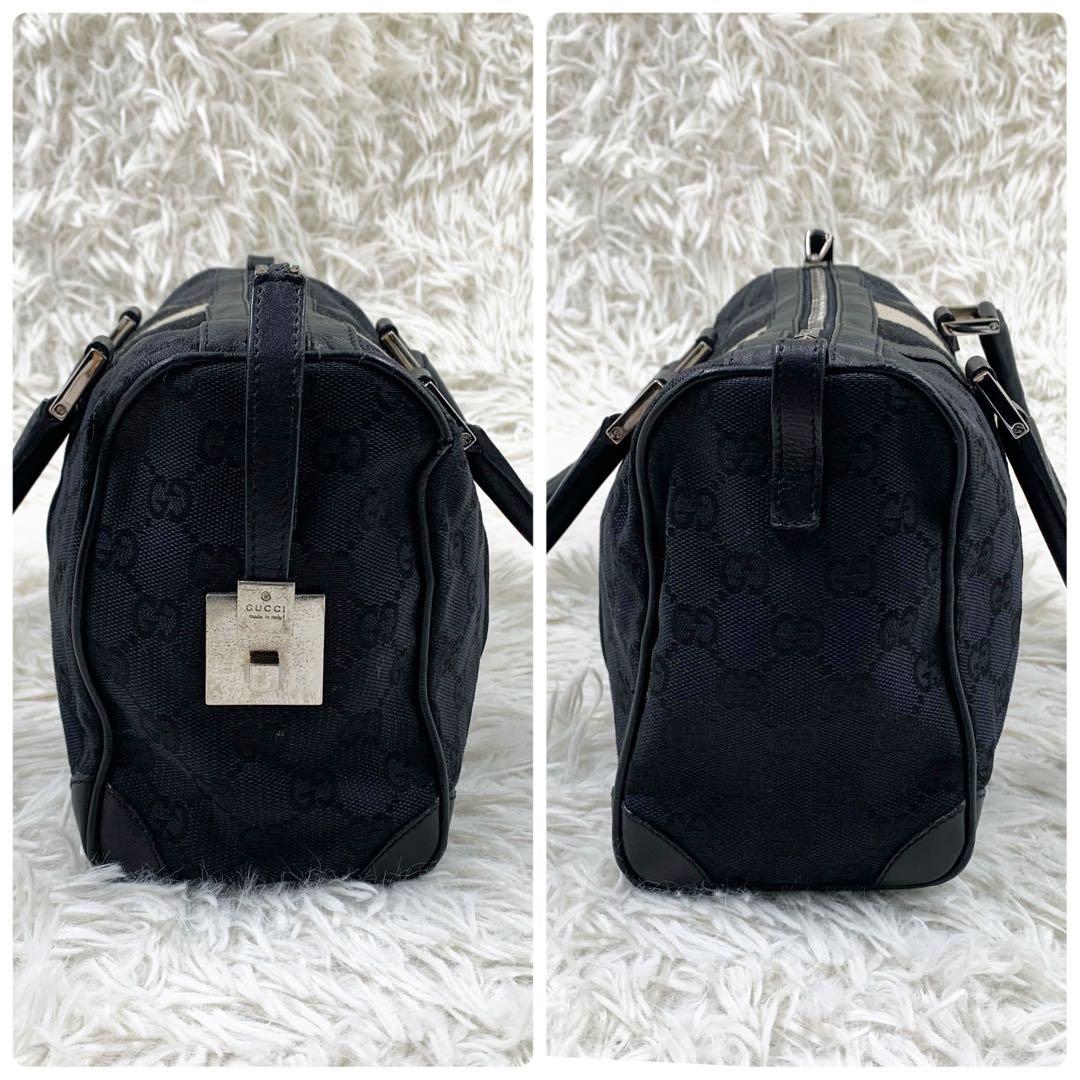 【✨美品✨】 GUCCI ミニボストンバッグ シェリーライン GG柄 ブラック