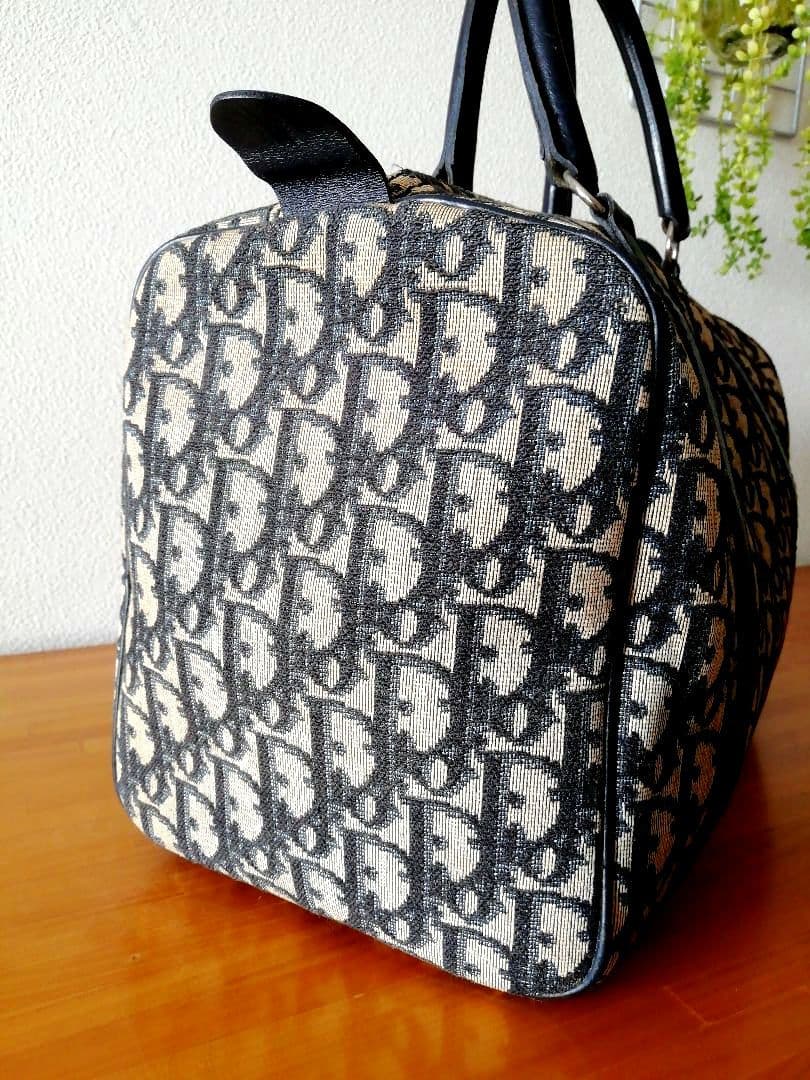 クリスチャンディオール トロッター ボストンバッグ ネイビー