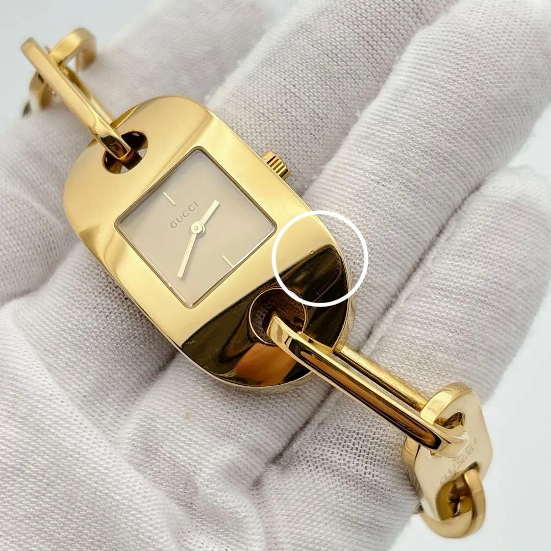 【美品・電池新品・付属品】GUCCI 6155L ゴールド ブレスレット 腕時計