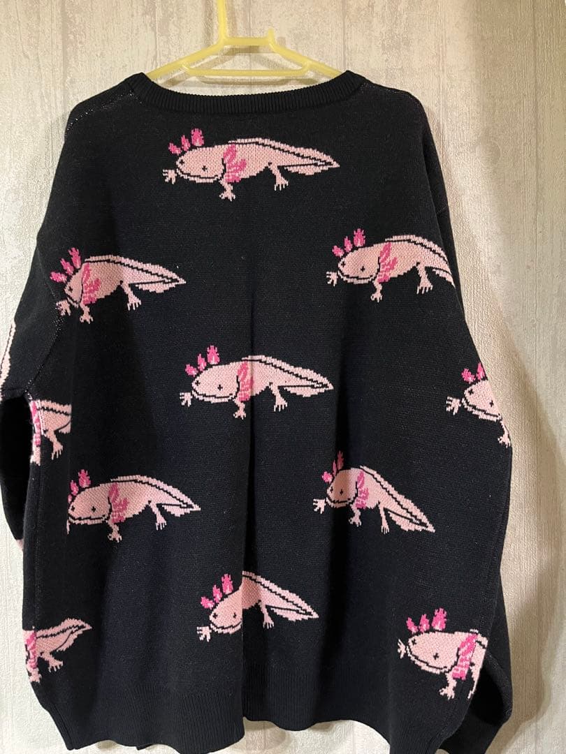 go slow caravan アホロートル柄 カーディガン