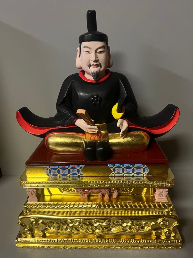 特別値引　菅原道真公　木彫り　彩色　天神様　学問の神様　大　23