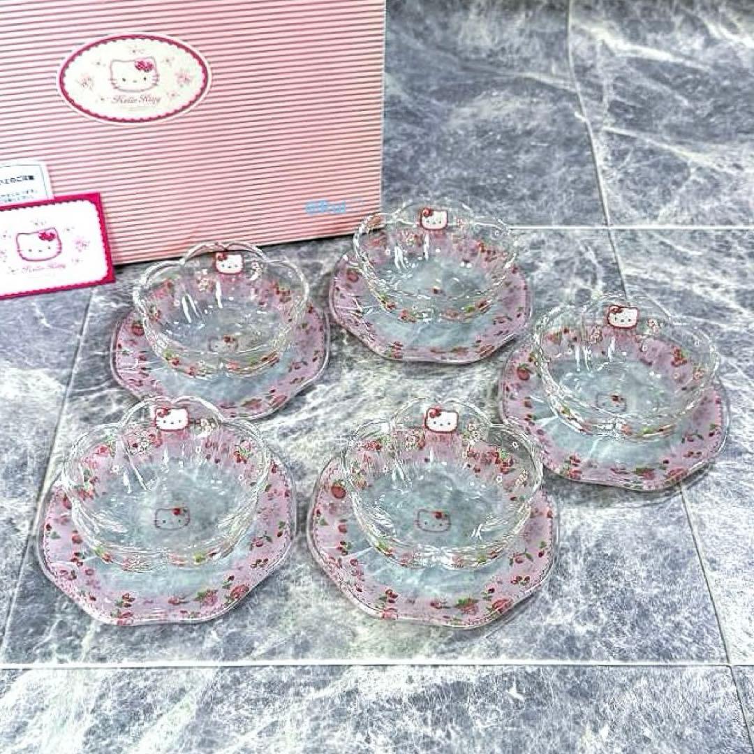 新品 未使用 サンリオ ハローキティ フルーツキティ ミニデザートセット 元箱付