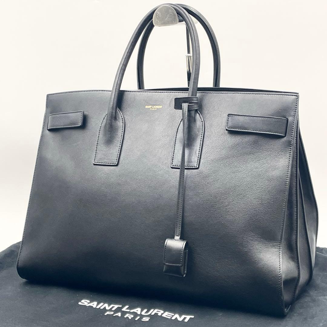 【未使用級】サンローラン サックドジュール トートバッグ 大容量ブラック メンズ