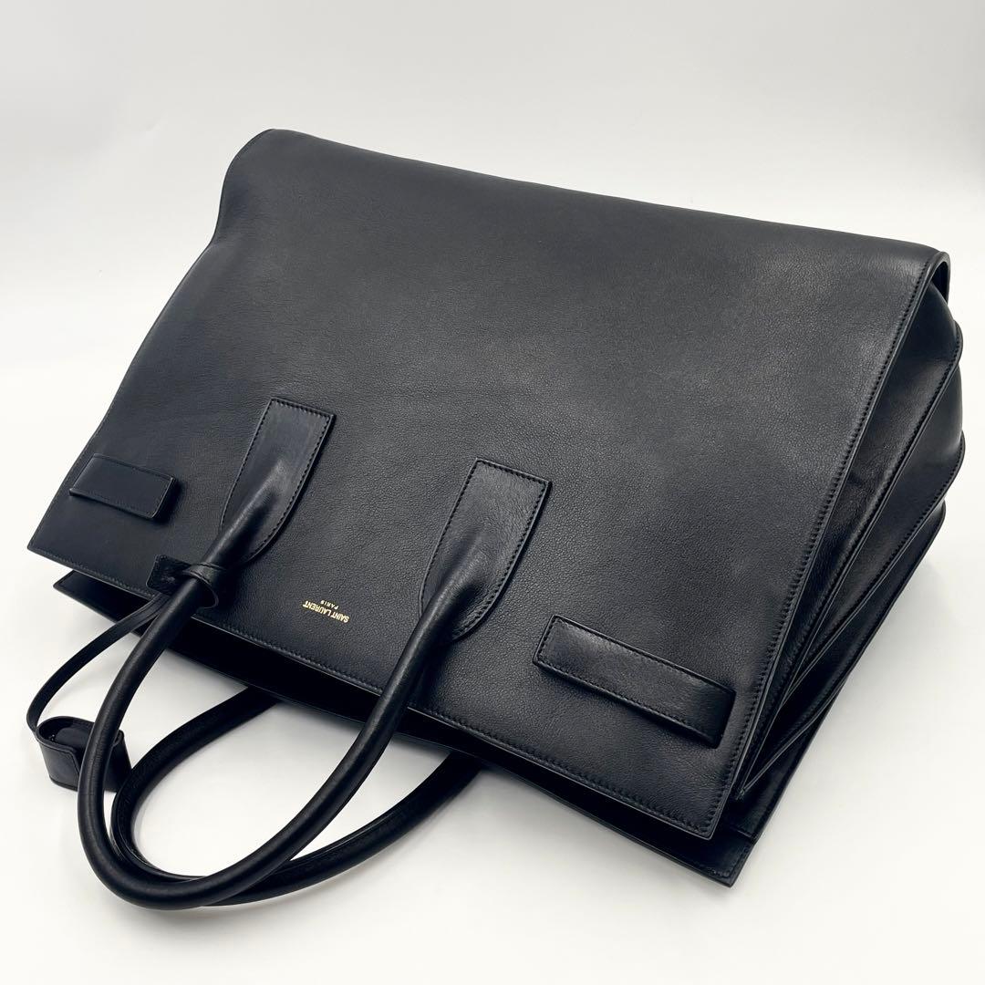 【未使用級】サンローラン サックドジュール トートバッグ 大容量ブラック メンズ