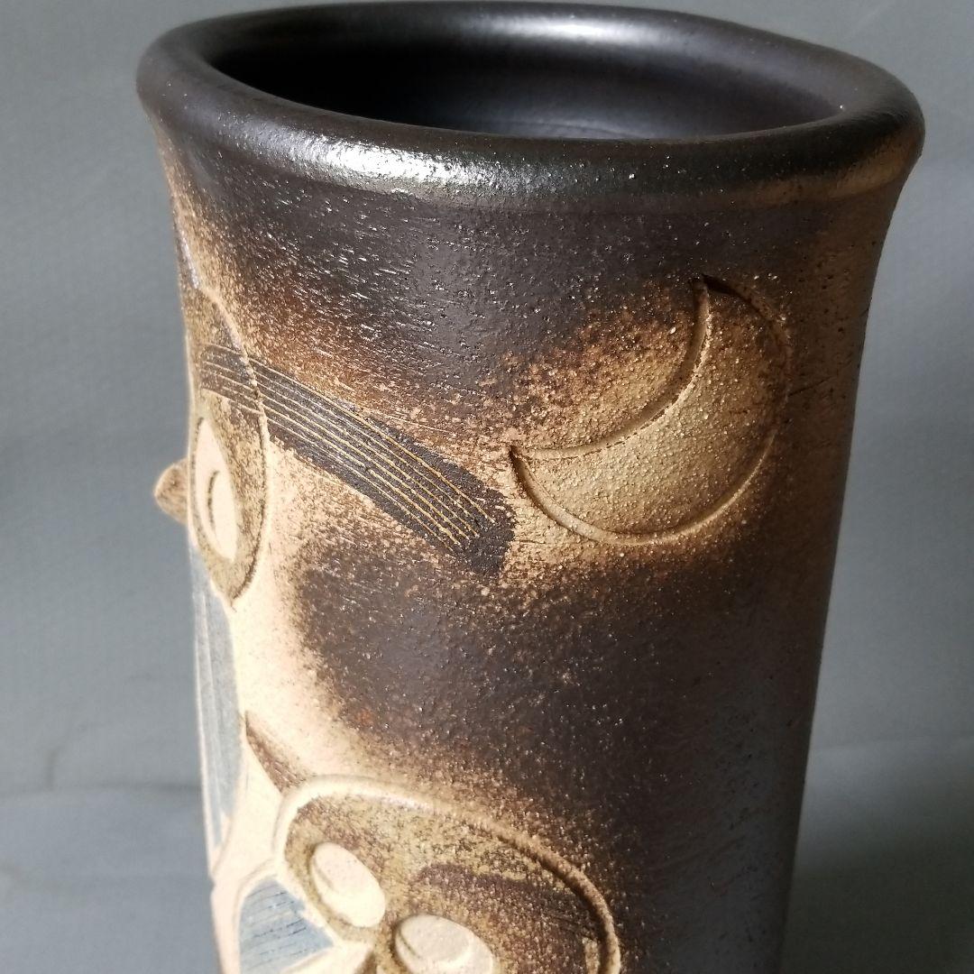 信楽焼 傘立て ふくろうペア 高さ４７cm