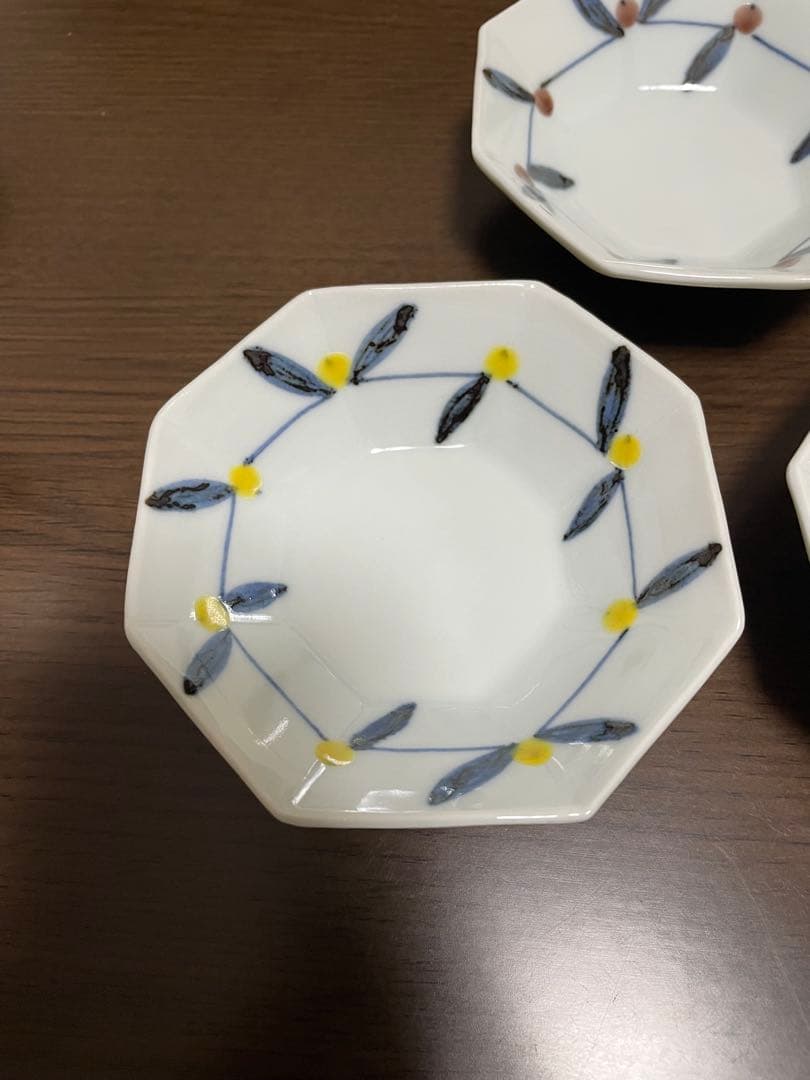 【日下華子】九谷焼 イエローベリー・パープルベリー八角小鉢 5点セット