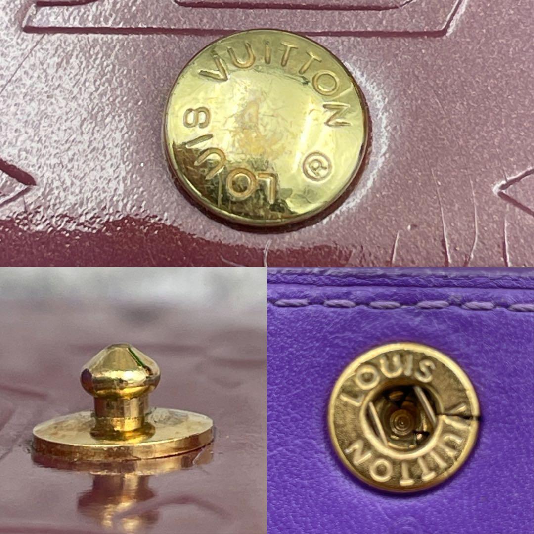 【希少】ルイヴィトン ヴェルニ 折り財布 紫 レッド系