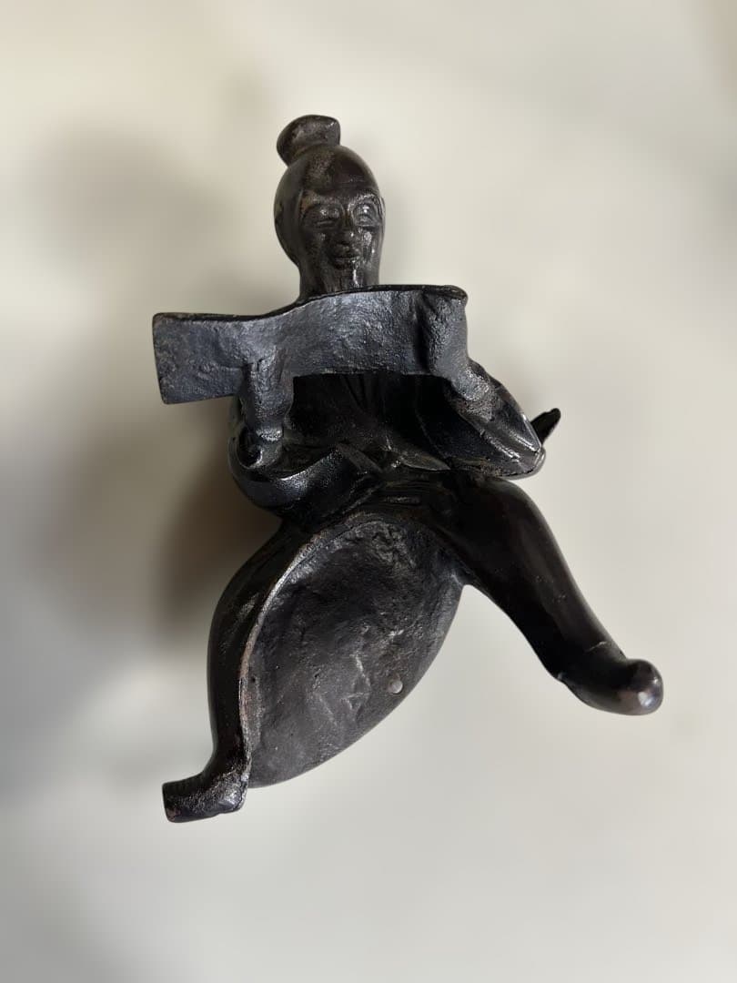 金属製 魚に乗る人物の彫刻　美術品　骨董品