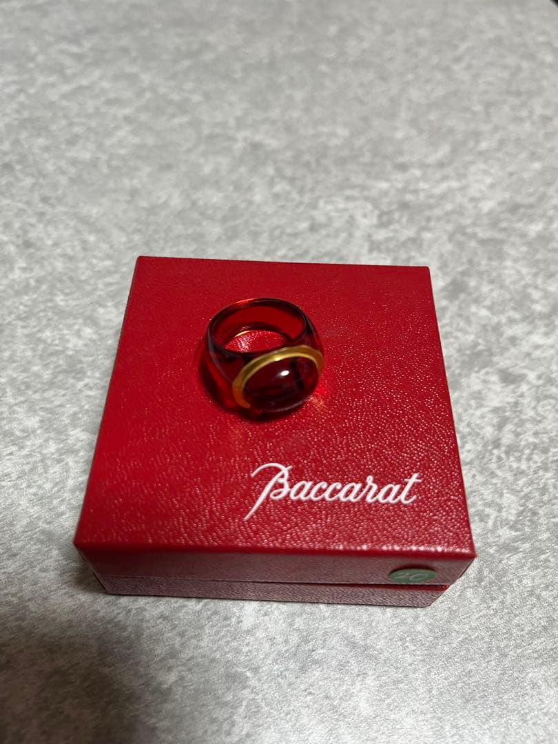 Baccarat 赤色 クリスタルリング