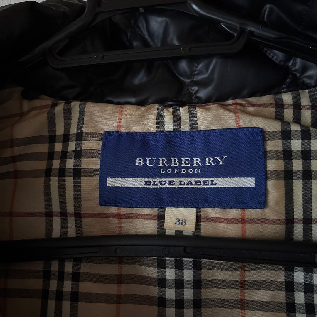バーバリー　ダウンベスト　ノバチェック 38 エンブレム　ブラック　ベージュ