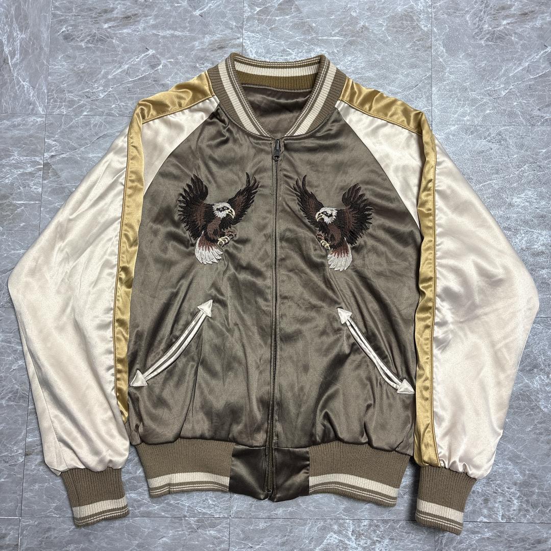 希少 goa インディアン スカジャン リバーシブル サテン フリー イーグル