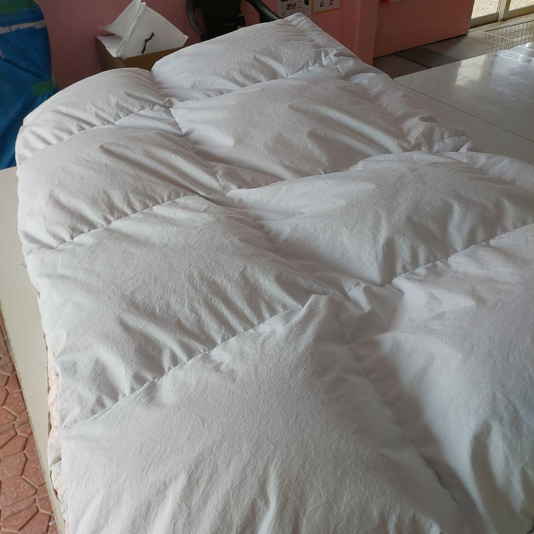 羽毛花柄掛け布団 ホワイトダウン1.5kg 中古品