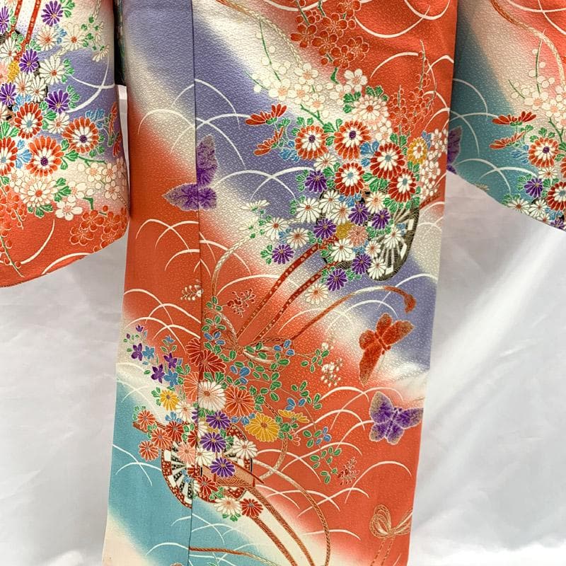 506ag80■七五三 節句 七歳 八歳 付き添いコーデ 着物&丸帯■良好