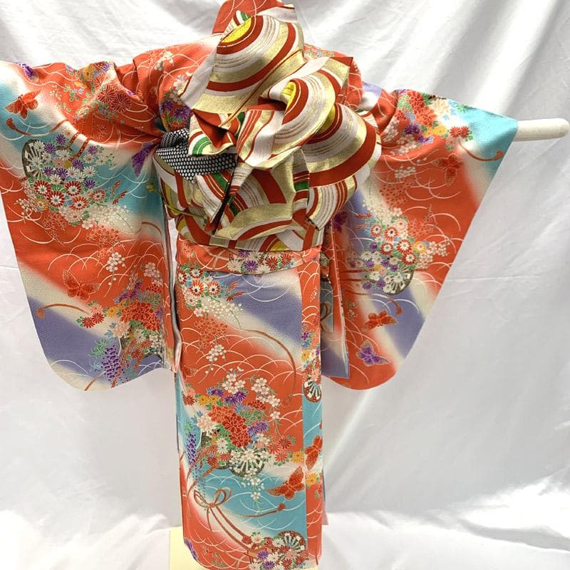 506ag80■七五三 節句 七歳 八歳 付き添いコーデ 着物&丸帯■良好