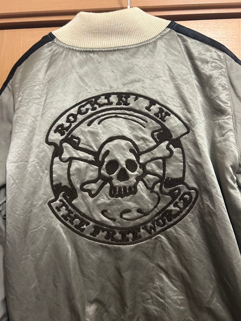 SKULL JEANS リバーシブルスカジャン ボンバージャケット40 スカル