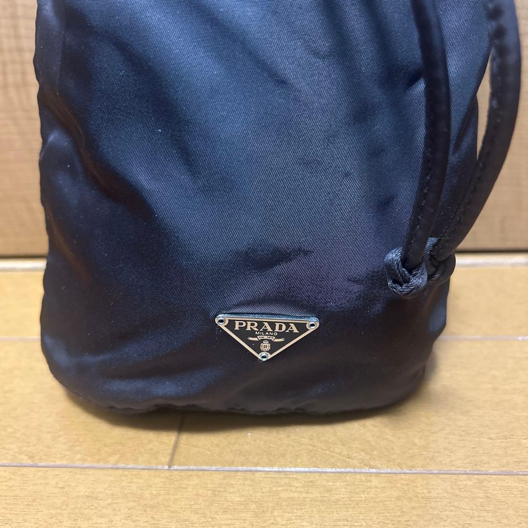PRADA ナイロン 巾着バッグ 、ダークブラウン