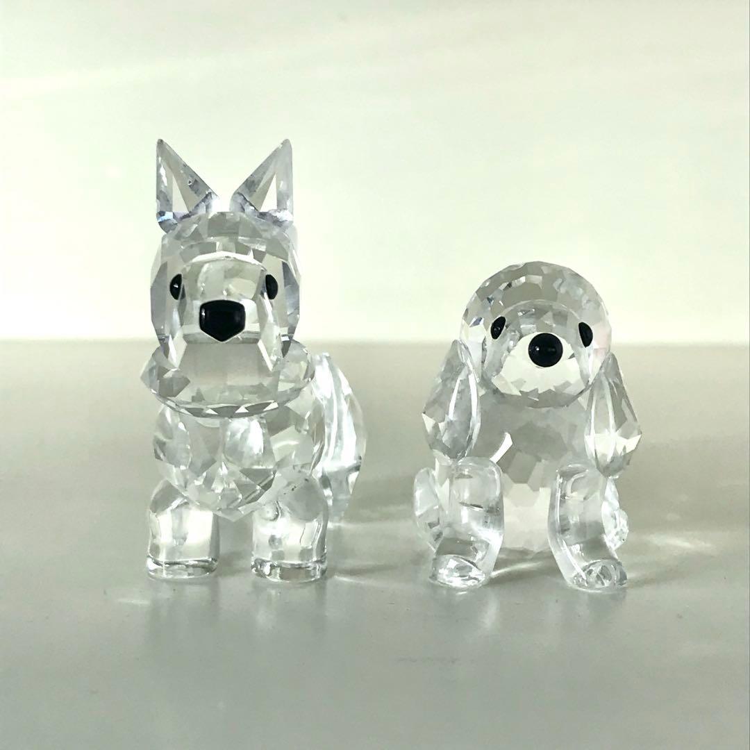 【中古】スワロフスキー 犬 置物 セット