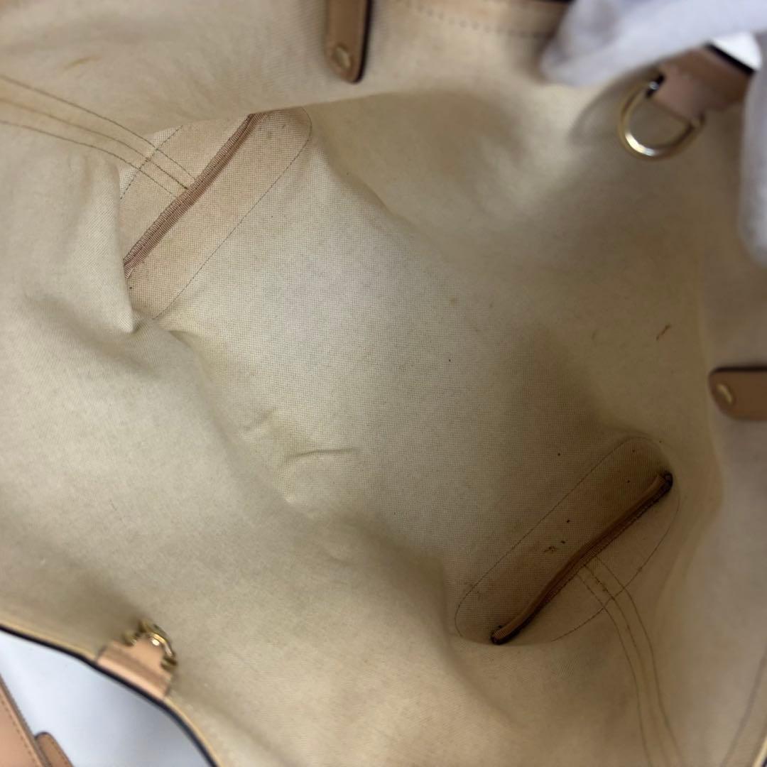 グッチ トートバッグ レザー×キャンバス A4可 肩掛け GG柄 ポーチ付