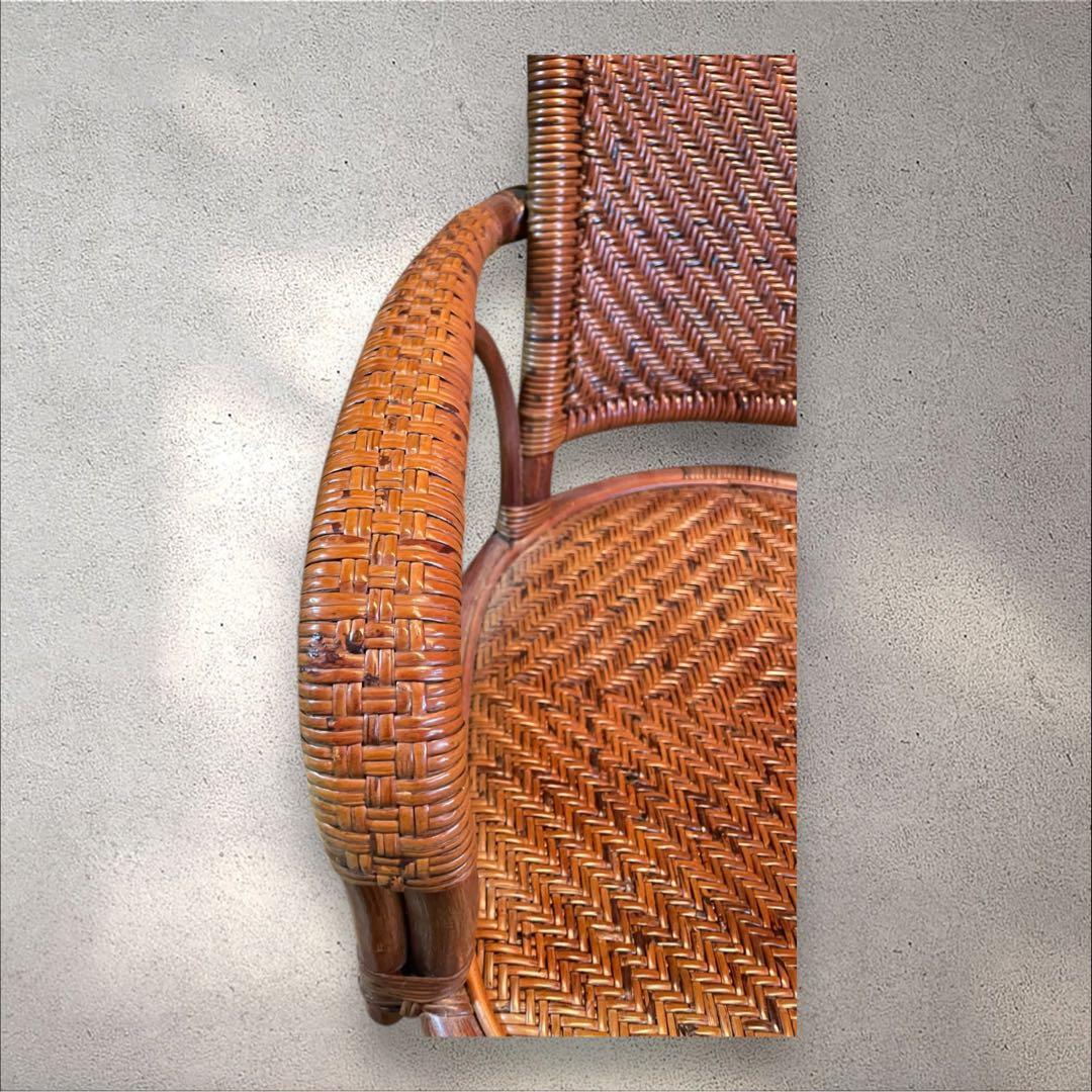 KAZAMA 籐　360度回転椅子　クッション有　引取り可（割引）