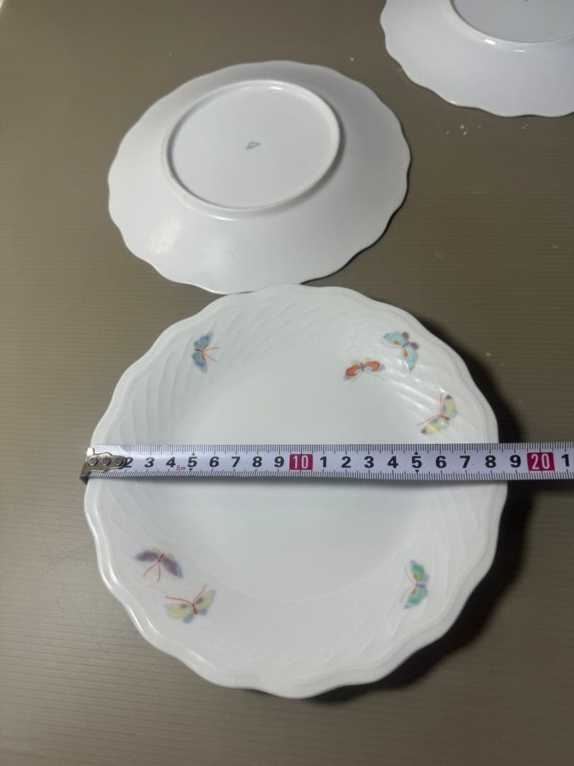 2555 深川製磁　蝶文　皿　5客　未使用