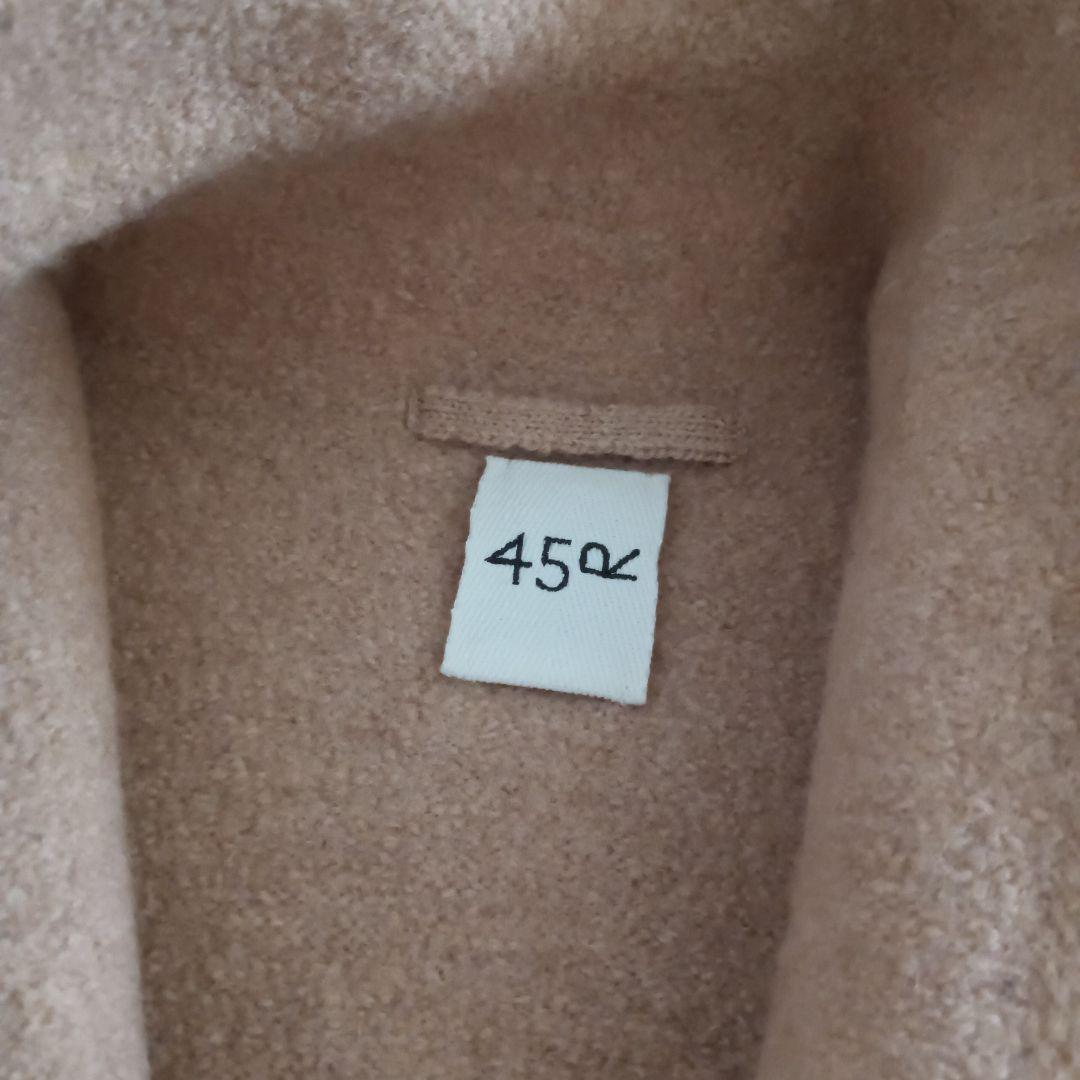 45R　縮絨ニットのコート ウールジャケット R刺繍 ベージュ