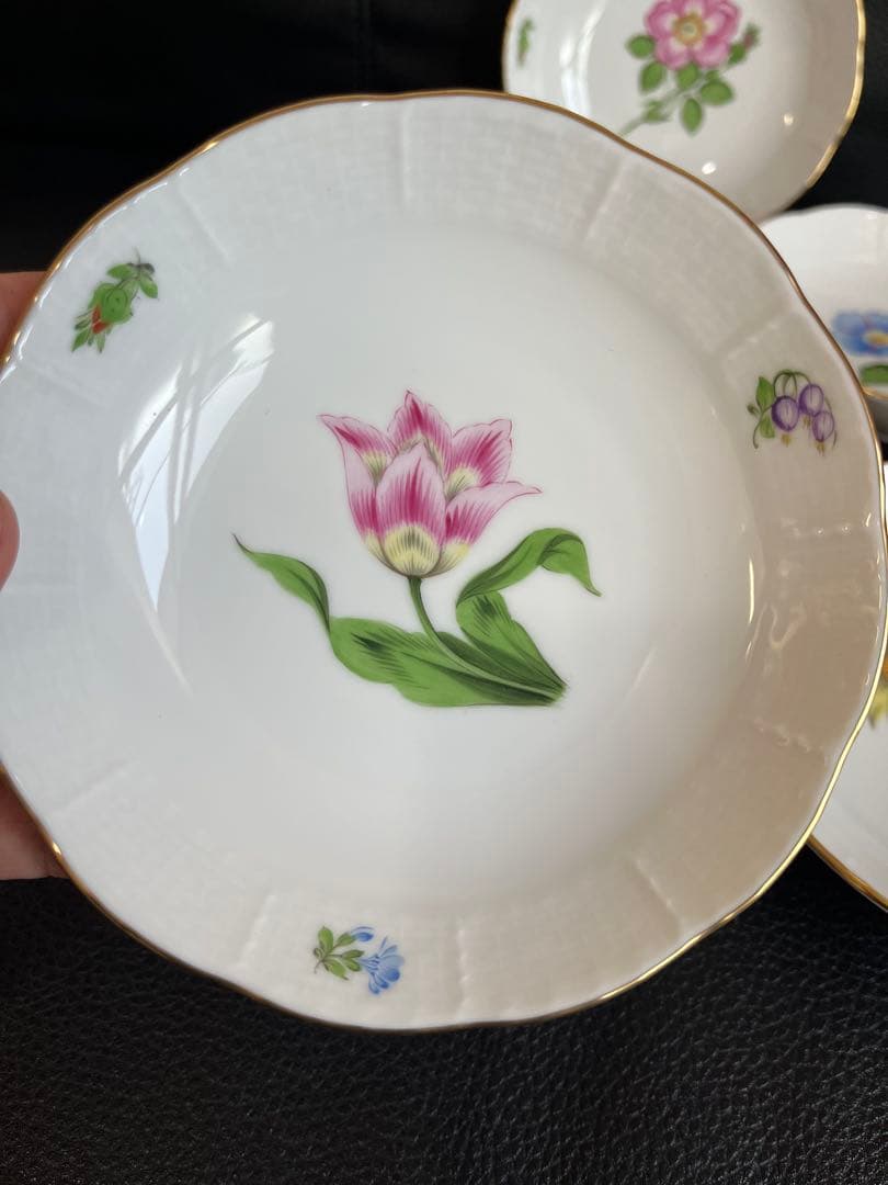 ヘレンド 絵柄変わり 花 小皿5枚 13cm