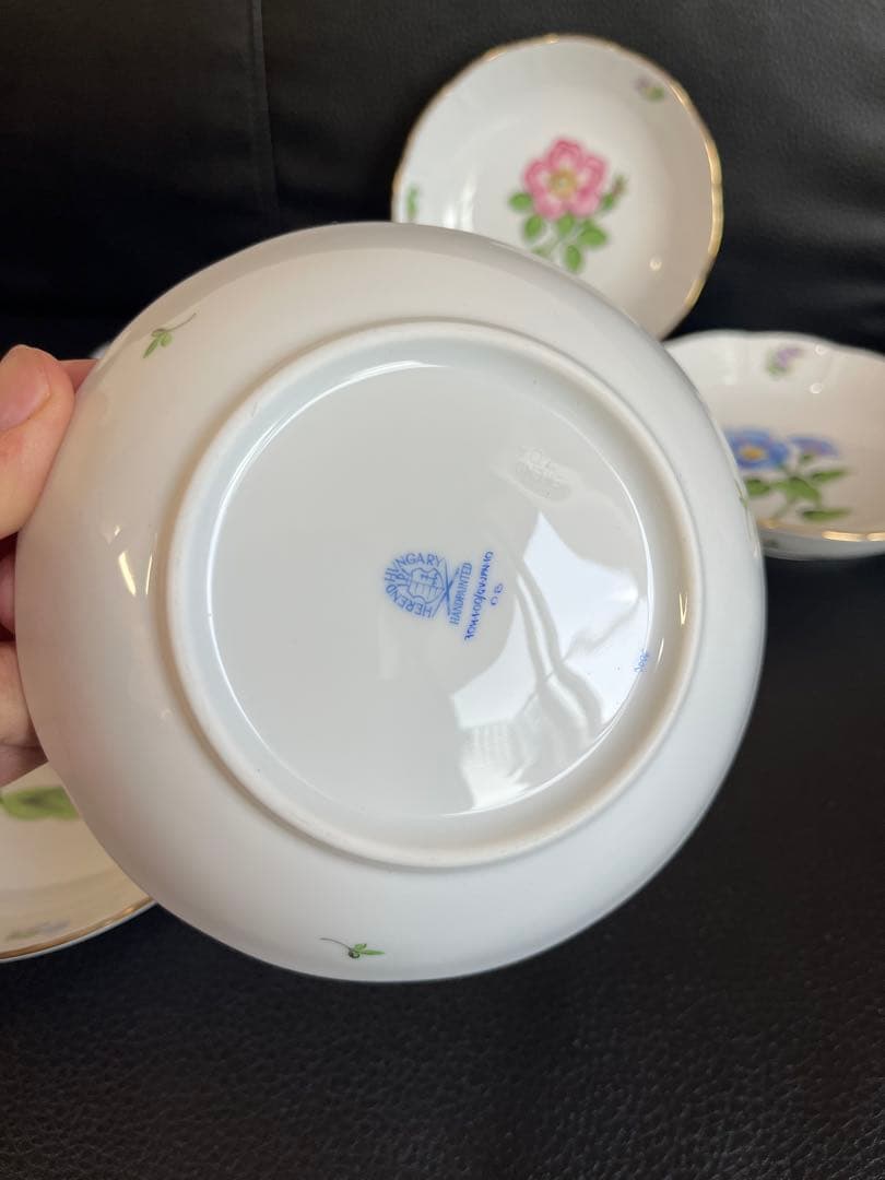 ヘレンド 絵柄変わり 花 小皿5枚 13cm