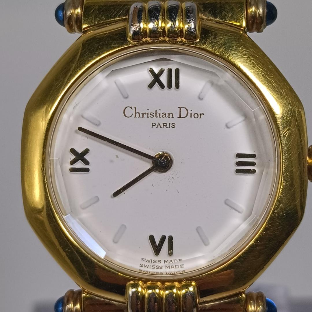 電池交換済 クリスチャンディオール 64151 オクタゴン クオーツ腕時計