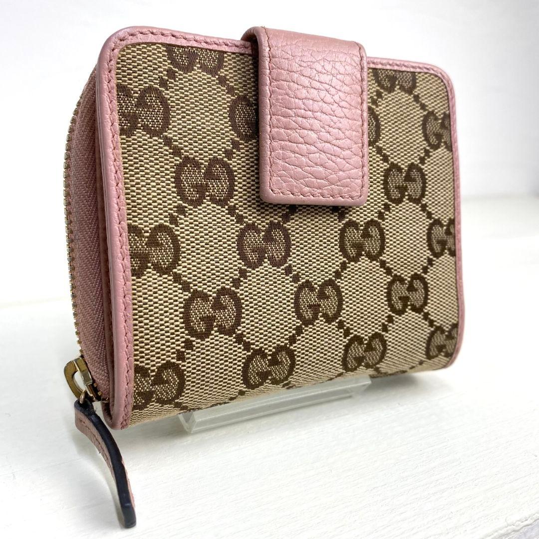 【極美品✨️】グッチ キャンバス 二つ折り財布