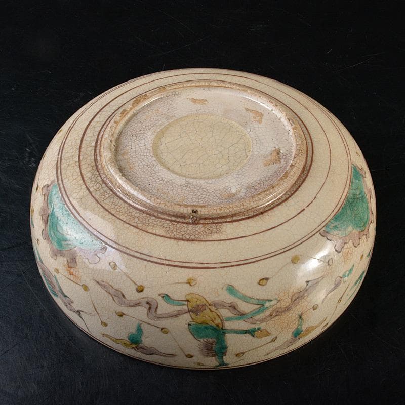 須佐焼　古須佐　色絵易経鬼図鉢　幕末ー明治期　合箱付　V　R6124