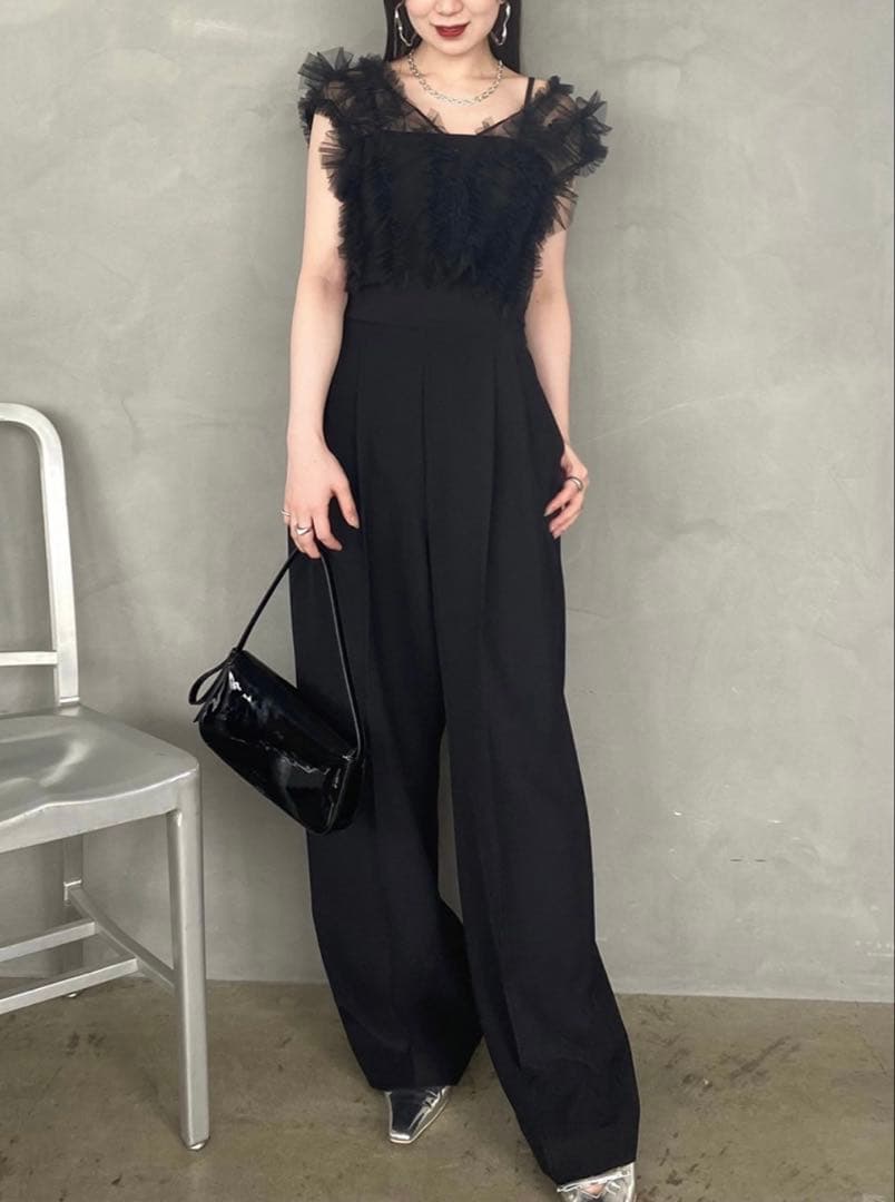 【美品】チュールブラウスセットベアコンビネゾン ブラック 1 フレイアイディー