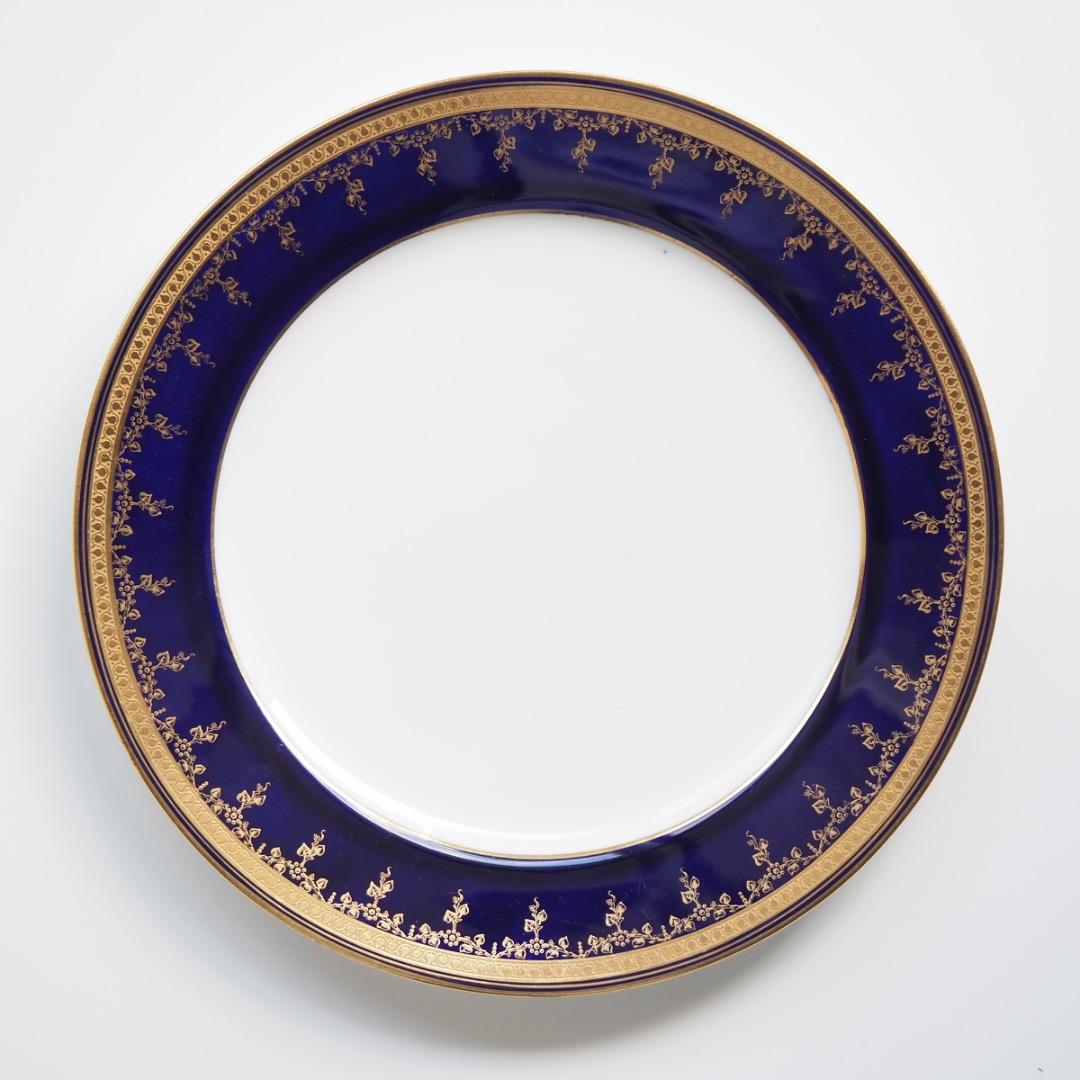 コウルドン 藍地金彩 プレート 径258mm / N83D Cauldon