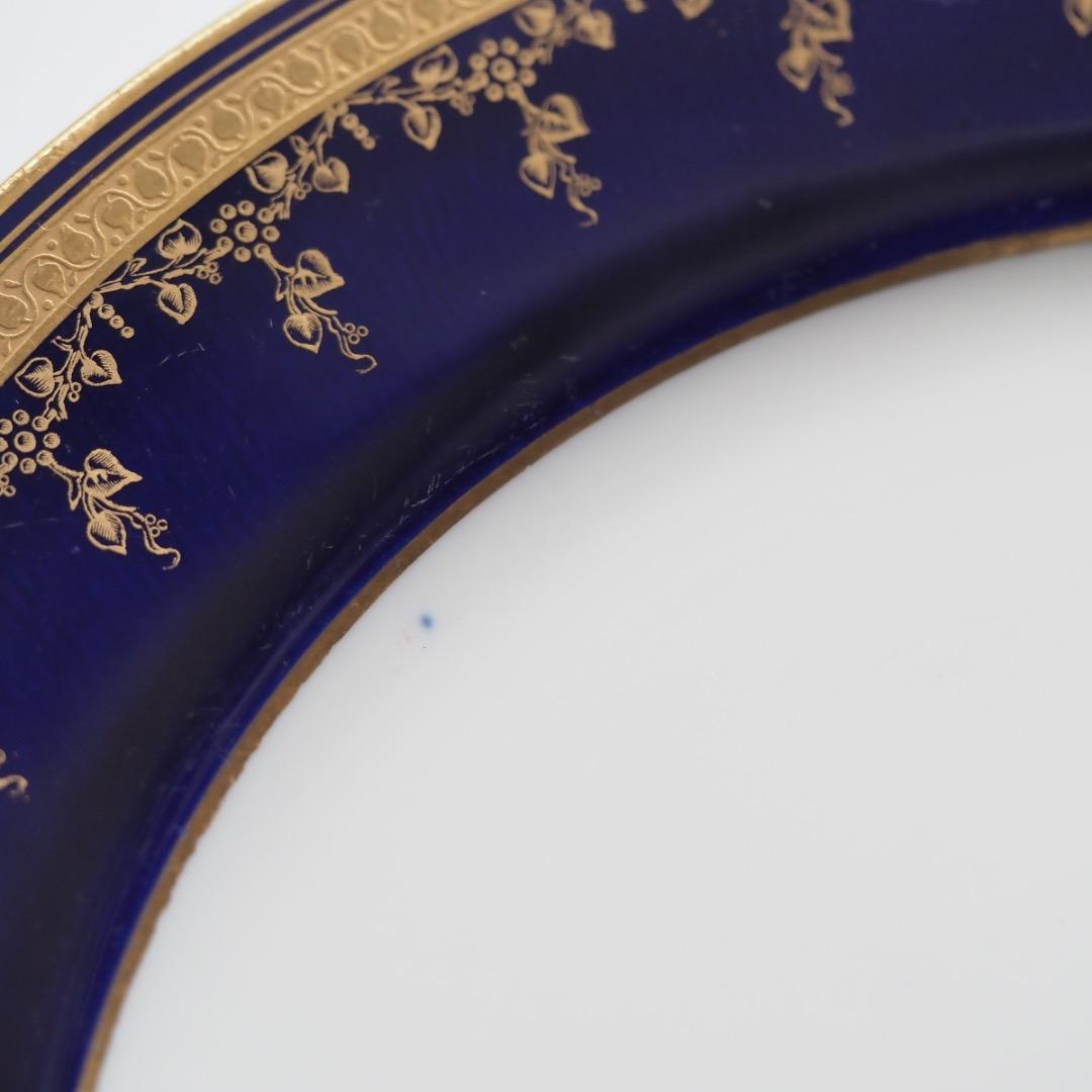 コウルドン 藍地金彩 プレート 径258mm / N83D Cauldon