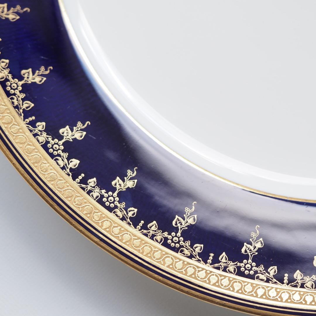 コウルドン 藍地金彩 プレート 径258mm / N83D Cauldon