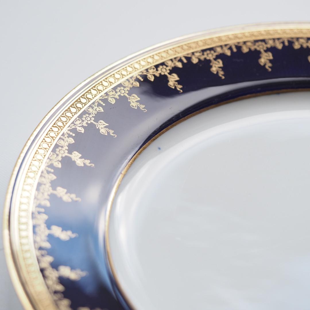 コウルドン 藍地金彩 プレート 径258mm / N83D Cauldon